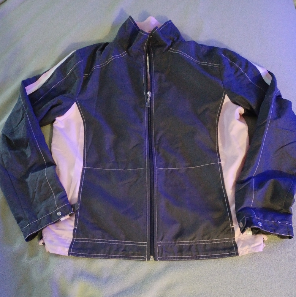 Green Tea Womens Athletic Jacket Size M Grey Pink  Full Zup Colorblock M…